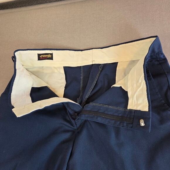 Vintage Wrangler Slacks Men’s 36x27 Made in USA Poly Blend Trousers 70s 80s - Picture 3 of 16